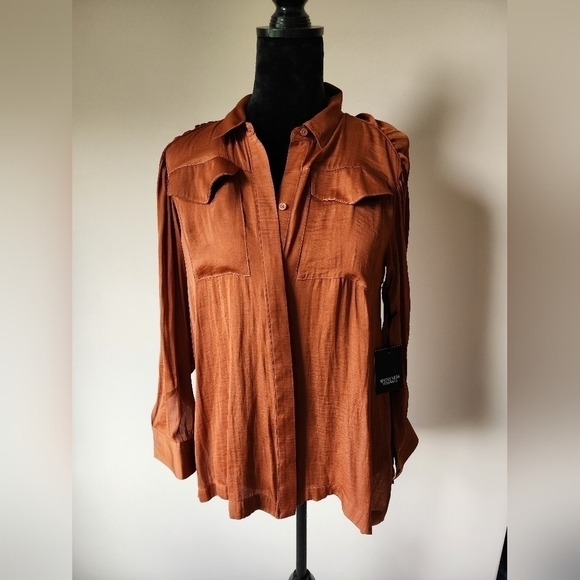 Simply Ver Verwang Women's Rust color Button Down Size Xs. - Picture 1 of 8